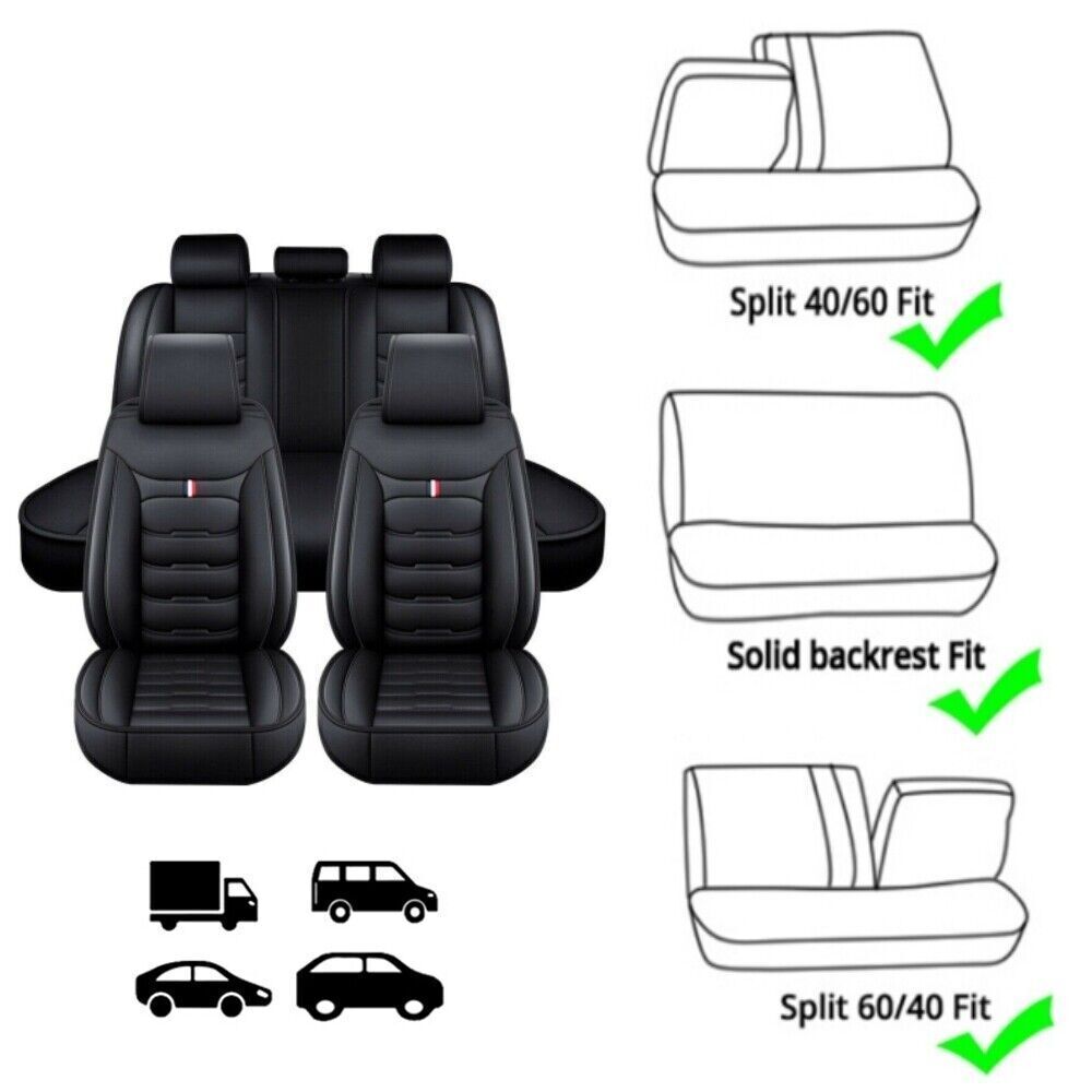For Honda Accord Civic CR-V HR-V Leather Car Seat Covers 5-Seat Full Set Cushion
