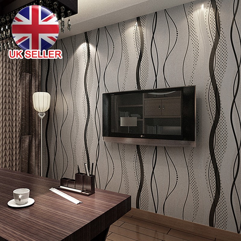 Details About 3d Stripe Curve Wall Paper Non Woven Wallpaper Roll Bedroom Tv Background Decor