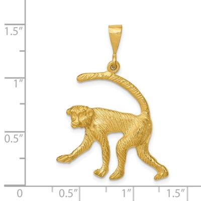Pre-owned Superdealsforeverything Real 14kt Yellow Gold Monkey Charm