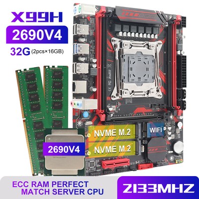 X99 X99H629 Motherboard DDR4 Desktop Computer 4-channel NGFF NVME E5-2690V4CPU