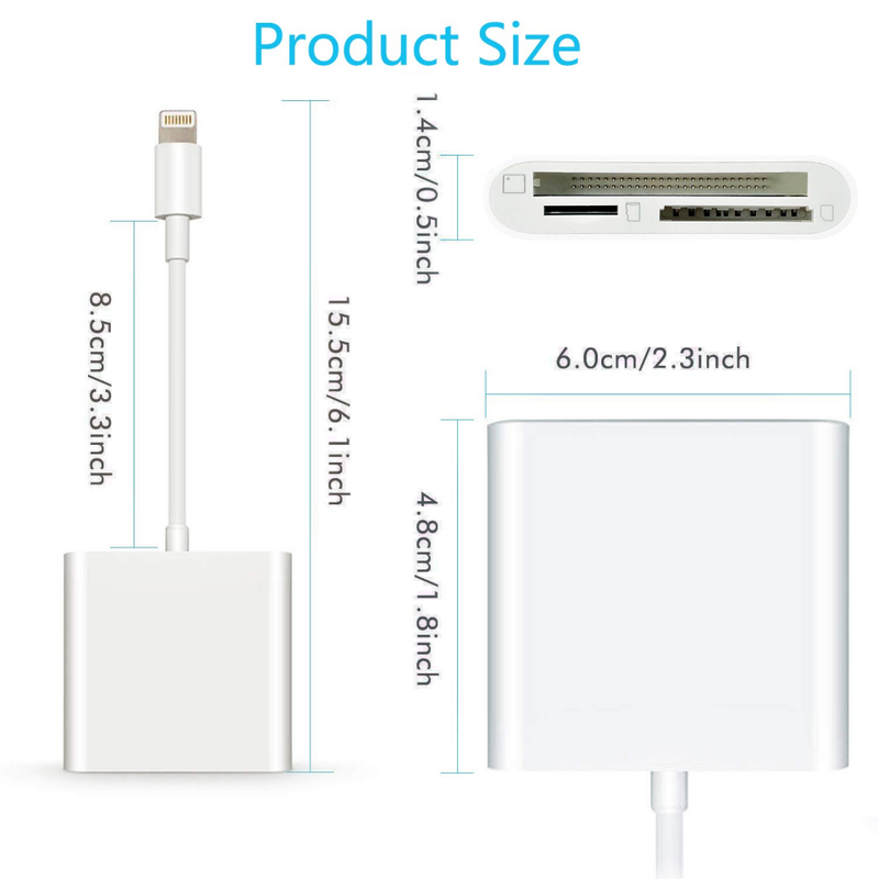 CF Card Reader for iPhone/iPad/iPad pro, Digital Camera Adapter, Trail Game View