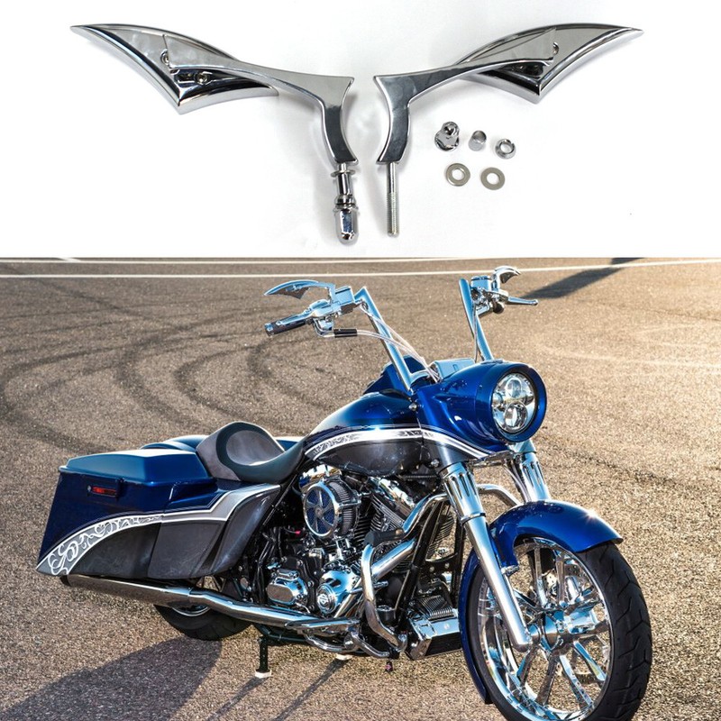 Chrome Motorcycle Mirrors For Harley Touring CVO Road King Street Glide