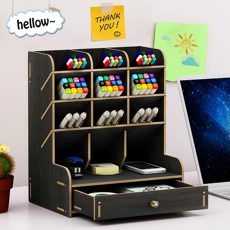 Organizador de Escritorio Almacenamiento de Oficina Contenedor Cepillo