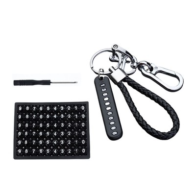 Anti-lost Car Keychain Phone Number Card Keyring Key chains Holder Keytag