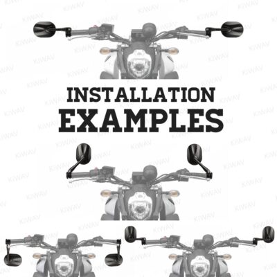 Bar end mirrors STARK oval black fits Moto Guzzi threaded stock handlebar ε