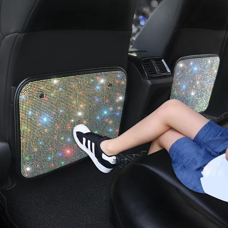 Car Seat Back Protectors 2 Pack Sparkling Rhinestone Bling for...