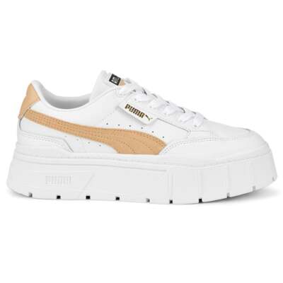 Puma Mayze Stack Perforated Platform Женские белые кроссовки Повседневная обувь 3843630