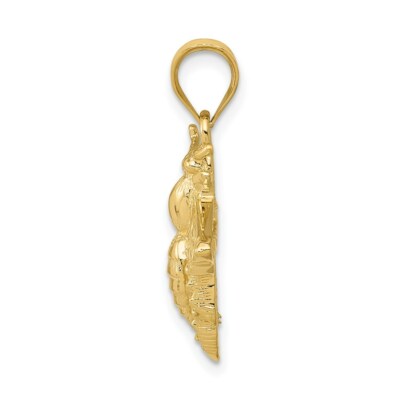 Pre-owned Skyjewelers Real 14kt Yellow Gold Solid Open-backed Bee Pendant