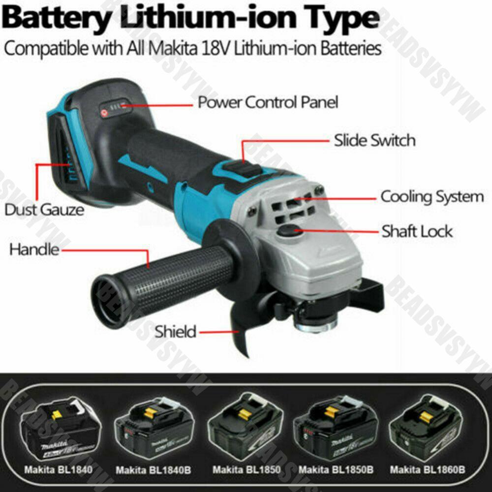 18V 125mm Brushless Angle Grinder For Makita Cordless Replace Li-ion Battery HOT