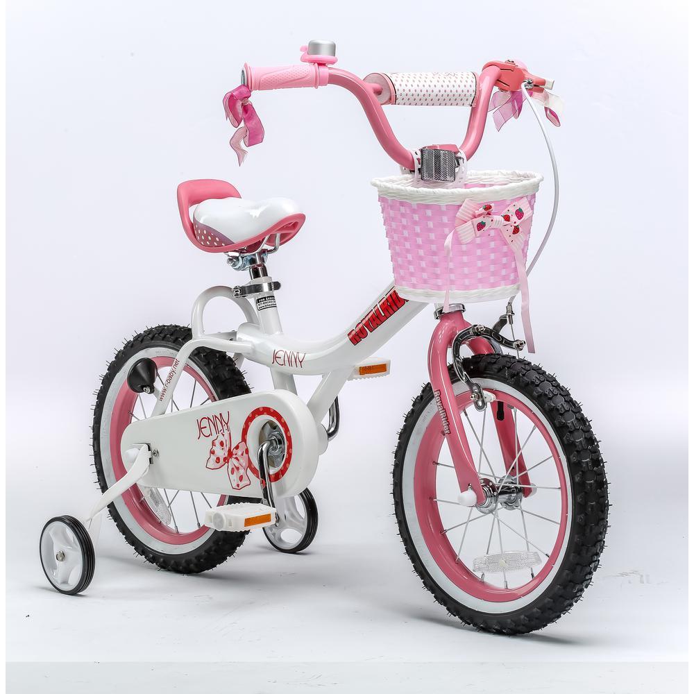 Pink Girl's Non Slip Resin Pedal Trekking Bike with Training Wheels and Basket