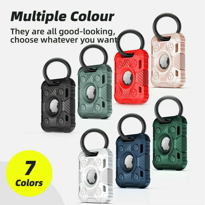 For Apple AirTag Armor Hybrid Protective Case Cover Tracker Keychain