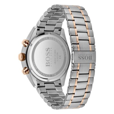 Pre-owned Hugo Boss Mens Wristwatch  Champion 1513819 Chrono Stainless Steel Black