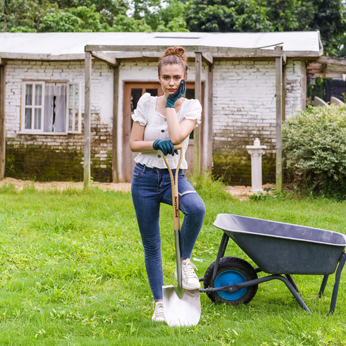 Berry&Bird Round Spade Heavy Duty Shovel Garden Tools For Digging Transplanting