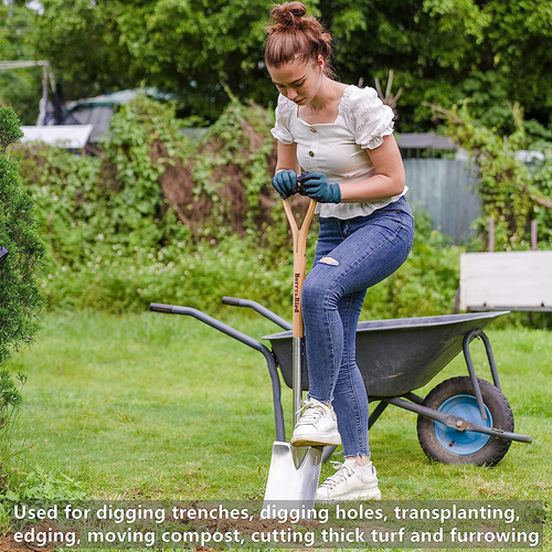 Berry&Bird Garden Digging Spade 41.34'' Square Border Spade for Transplanting US