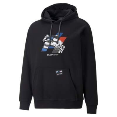 

Puma Bmw Mms Graphic Pullover Hoodie Mens Размер  Повседневная спортивная верхняя одежда 5362, Черный, Puma Bmw Mms Graphic Pullover Hoodie
