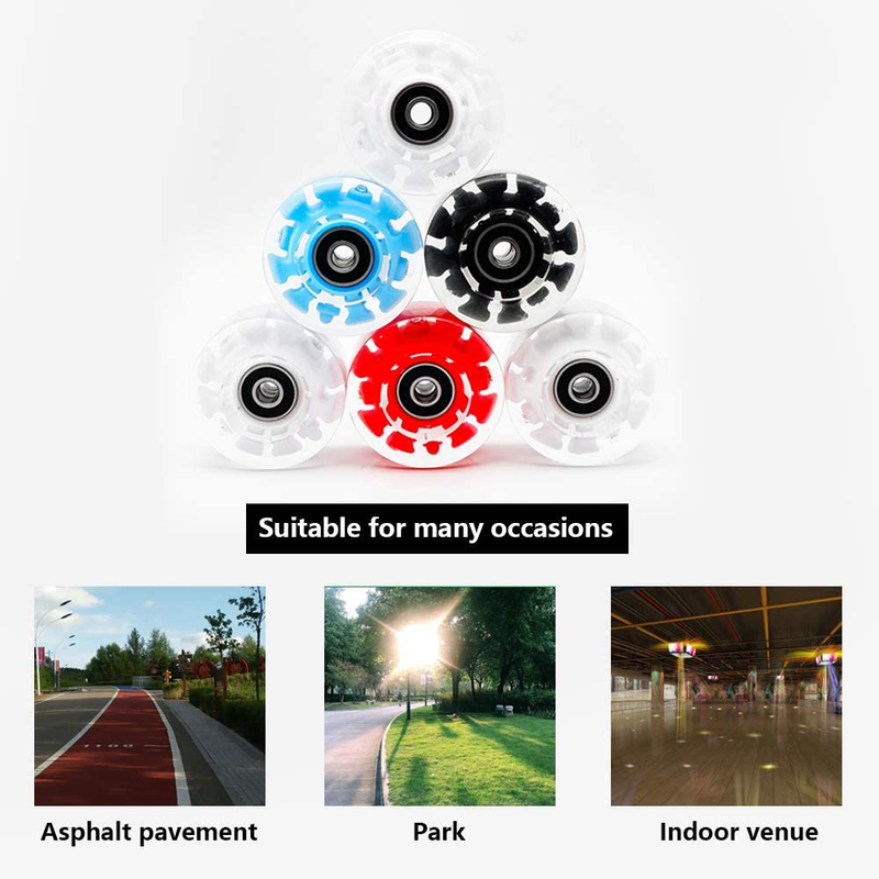 8 Pack 78A Light up Roller Skate Wheels 32 * 58/36 * 65Mm, Skate Wheels with Abe