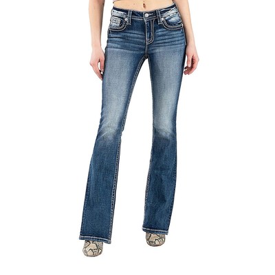 

Женские джинсы Bootcut с декоративной строчкой Miss Me, Medium wash