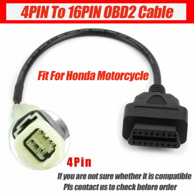 OBD2 Diagnostic Cable For HONDA Motorcycle 4Pin To 16Pin Connector Plug Adapter