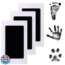 Photosensitive Printing Oil for Inkless Baby Footprint Kit, 3 Black Instant Dry Inkless Print Pads + 6 Imprint Cards, Dog Paw Handprint Kit Clean Touch Perfect Keepsake Gift for Newborns and Pets