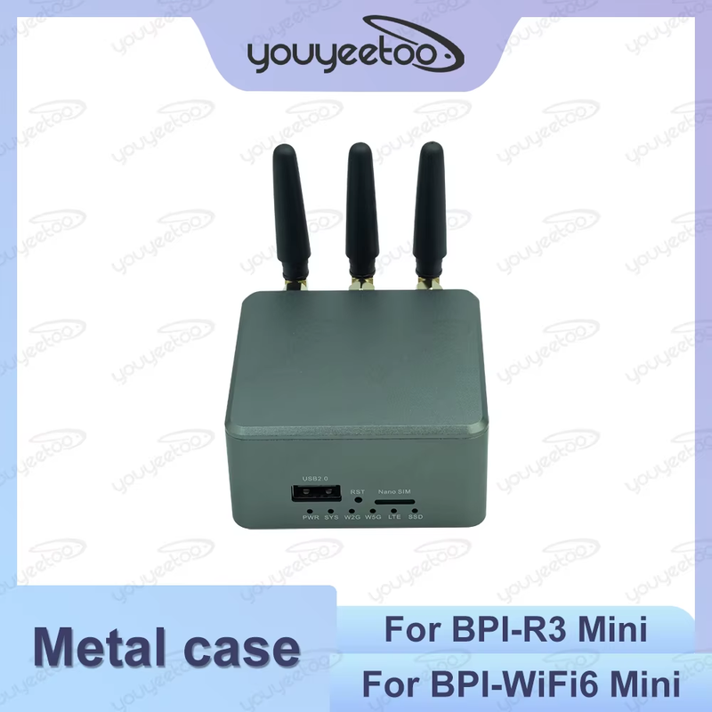 Metal case for Banana Pi BPI-R3 Mini Router Board / BPI-WIFI 6 Mini Board