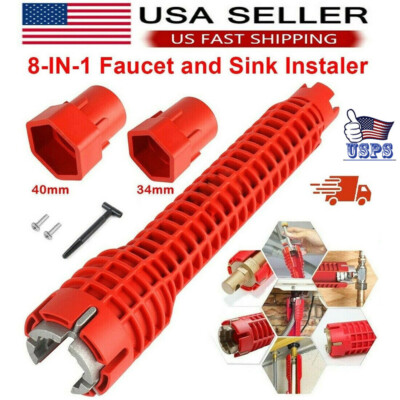 8 in 1 Multi-function Faucet Sink Installer Water Pipe Spanner Wrench.US Stock