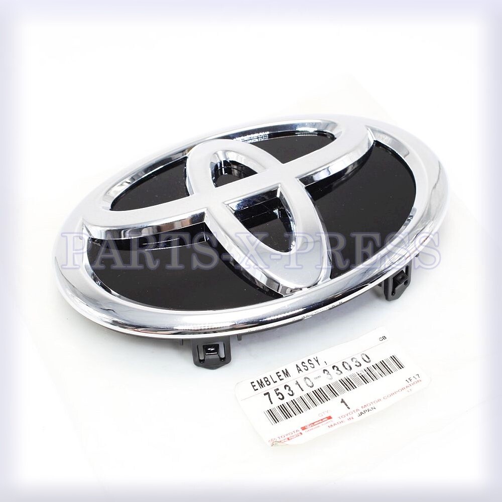 OEM TOYOTA CAMRY FRONT RADIATOR GRILLE EMBLEM SILVER BLACK BADGE ASSY 7531033030