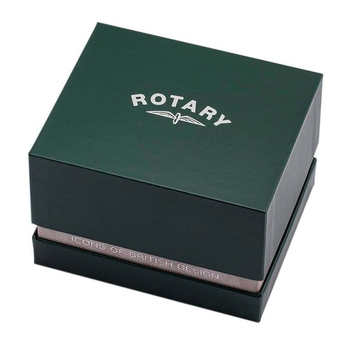 Pre-owned Rotary Regents Automatic Mens Black Leather Strap Watch Gs05410/04