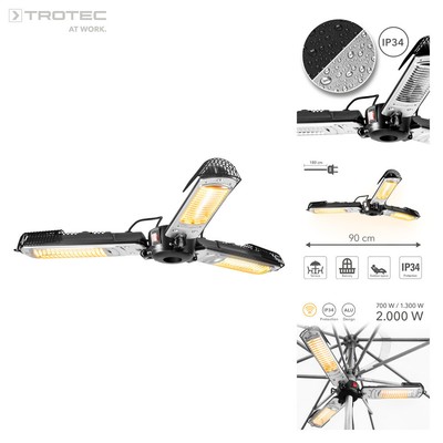 TROTEC Paraplustraler IR 2005 SC Infraroodstraler Patio-straler