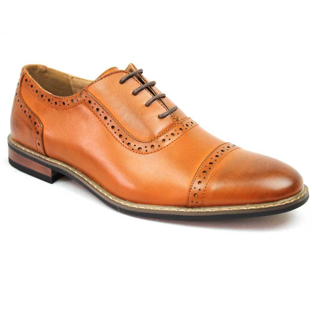 signature men's brogue cap toe oxford dress shoes