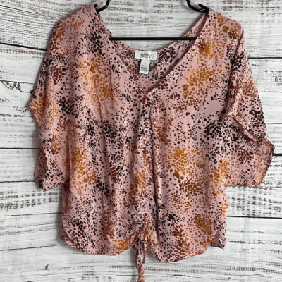 Just Polly V neck drawstring Bobo Tunic size Small NWT