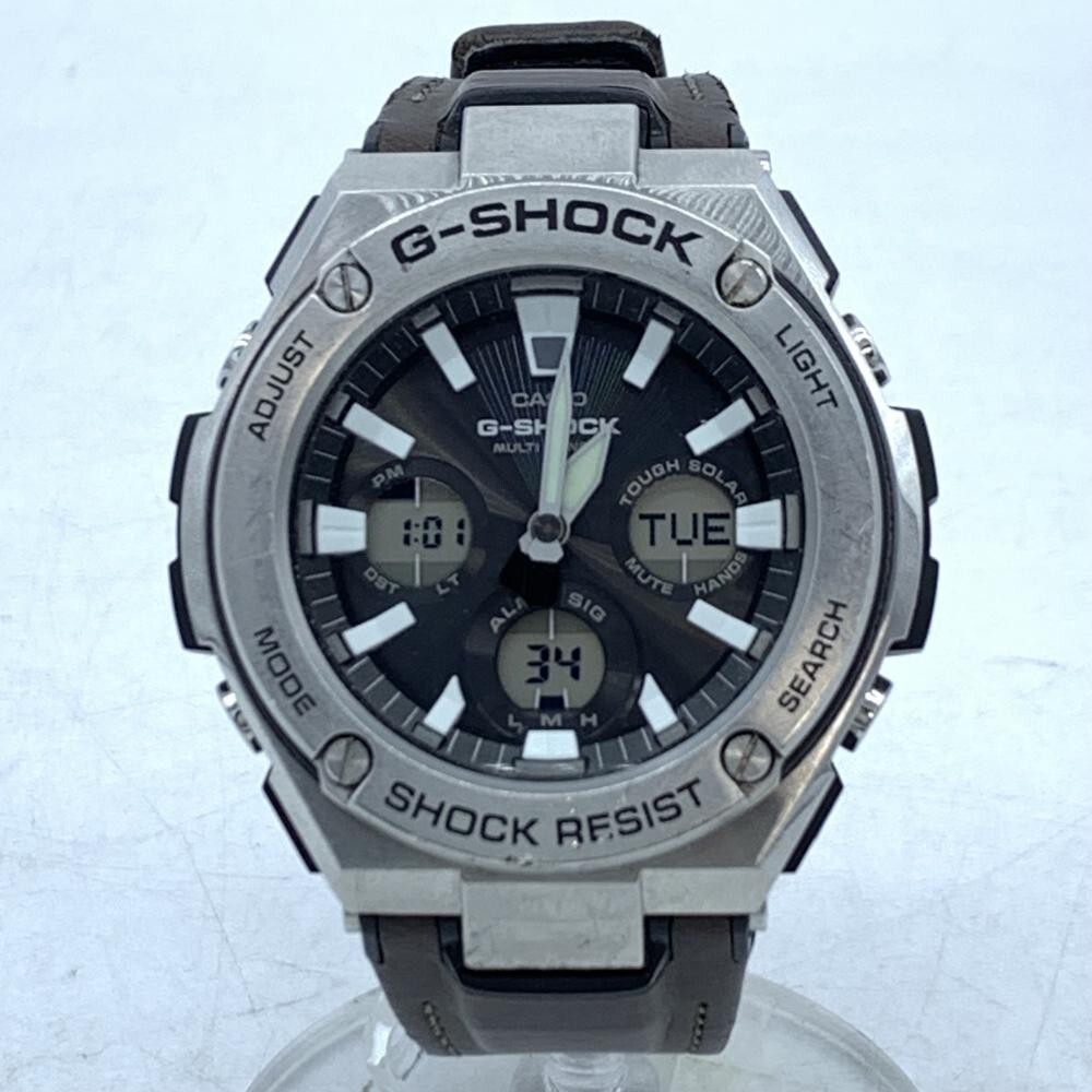 CASIO G-SHOCK 黒 レザーベルト Gstーw130L CASIO G-SHOCK GST-W130L-1A Black Solar Tough Leather Men's