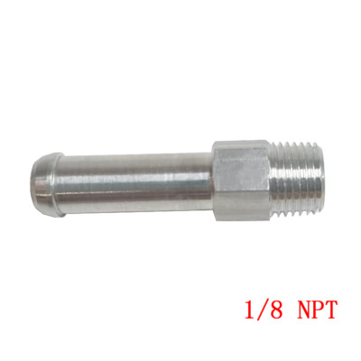 Aluminum 1/8 NPT to 8mm 5/16'' Radiator Nipple Barb Fitting Overflow Under Cap