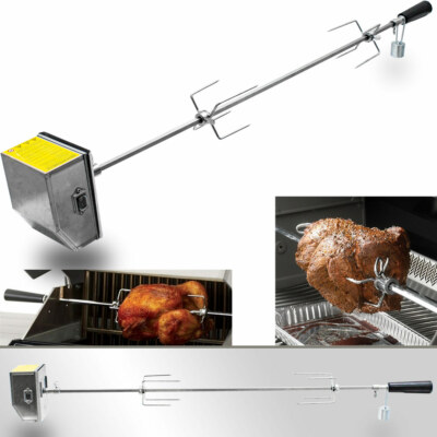 Rotisserie Grillspieß mit Motor Drehspieß 90 cm Drehspiess Grill Gasgrill BBQ