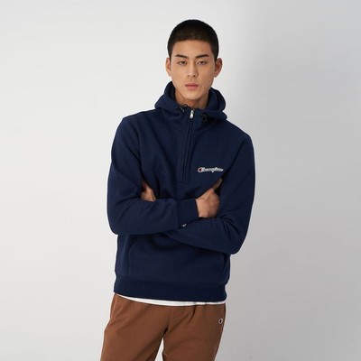 

Тяжелая флисовая толстовка с капюшоном Champion Half-Zip темно-синяя, Синий
