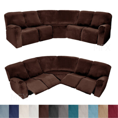 5 Seater Reclining Couch Covers 7-Piece L Shape Sectional Recliner Sofa Covers