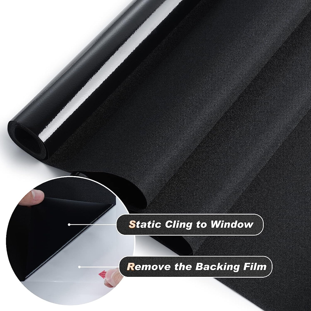 rabbitgoo Blackout Window Film Privacy Static Cling Home Glass Tint Stickers
