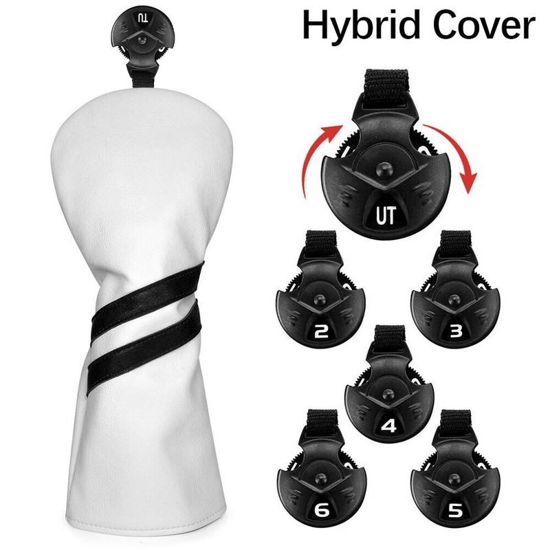 White Golf Club Headcover for Driver Fairway Wood Hybrids Set Golf Wood Cover