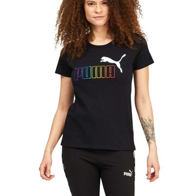 

Puma Rainbow Logo Graphic Crew Neck Short Sleeve TShirt Womens Size  Casual 6, Черный