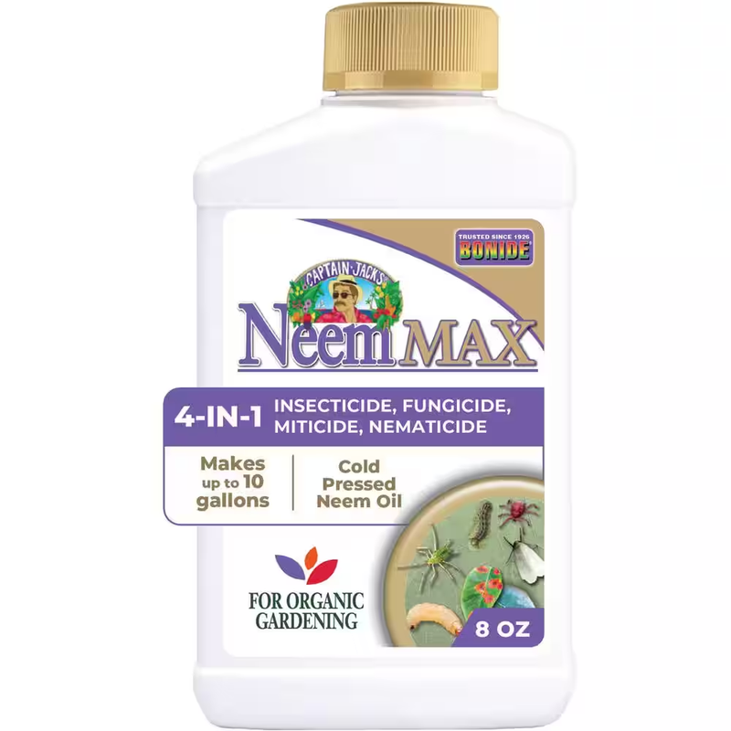 BONIDE Neem MAX Oil 8Oz Concentrated Cold Pressed Neem Oil Insecticide Fungicide