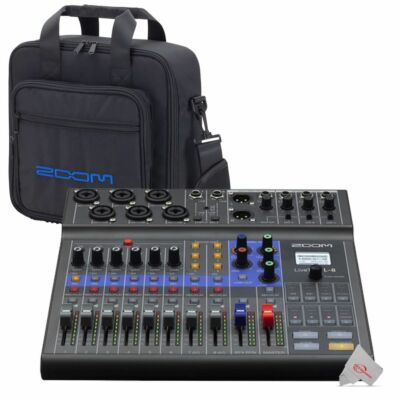 Zoom LiveTrak L-8 Portable Podcast 8-Track Multitrack Recorder + Carrying Bag