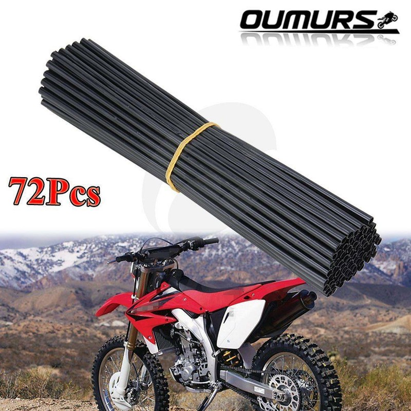 72X Spoke Skins Covers For Motocross Dirt Bike Wheel Rim Guard Protector Wraps