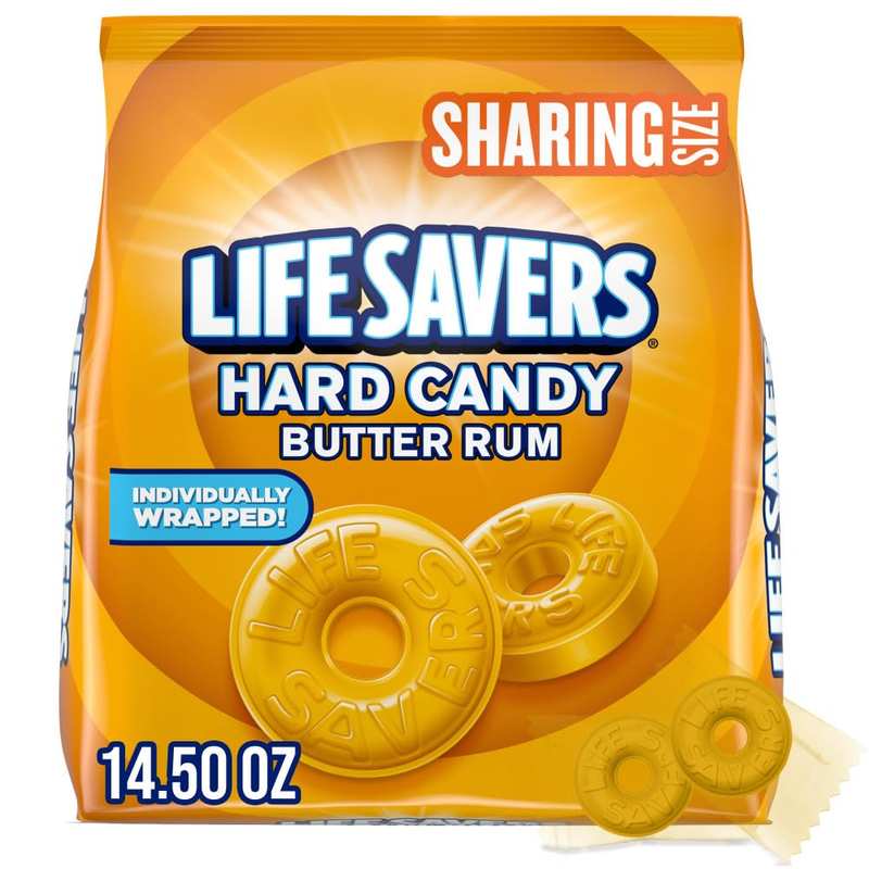 LIFE SAVERS Butter Rum Individually Wrapped Hard Candy, 14.5-Ounce Sharing Size