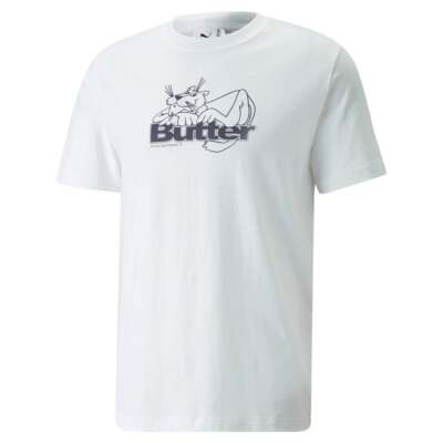 

Puma X Butter Goods Graphic Crew Neck Футболка с коротким рукавом Мужская белая повседневная футболка, Белый, Puma X Butter Goods Graphic Crew Neck Short Sleeve T-Shirt