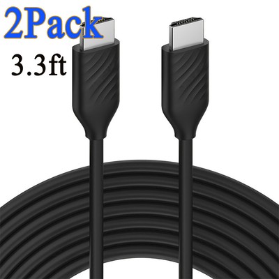 2Pack 4K 1080P 60Hz HDR HDMI2.0 Cable 18Gbps High Speed For MacBook Pro2021 Xbox