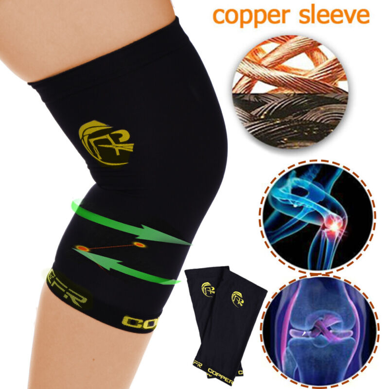 Copper Knee Brace Support Compression Sleeve Football Joint Arthritis Wrap Sport
