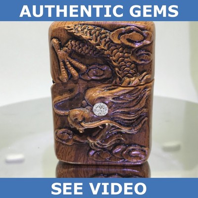 Genuine White Topaz Windproof Refillable   HUGE Embossed Quality Oil Lighter  