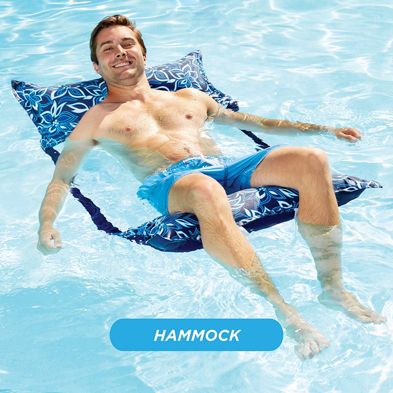 Aqua Deluxe Monterey Hammock, 4-in1- Multi-Purpose Inflatable Pool Float, Portab