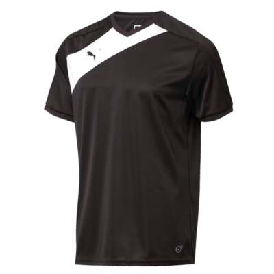

Черный повседневный топ для мальчиков Puma Santiago Tg Performance с круглым вырезом и короткими рукавами из джерси для мальчиков, Puma Santiago Tg Performance Crew Neck Short Sleeve Jersey