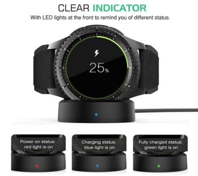 For Samsung Galaxy Watch Gear S3 Frontier Classic Wireless Charging Dock Charger