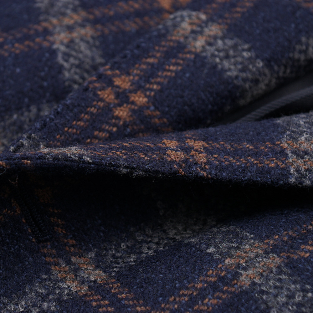 Pre-owned Sartoria Partenopea $3195  Navy Blue Layered Check Wool Sport Coat 40 R